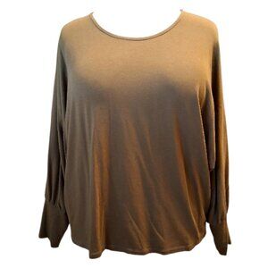 Gudrun Sjödén Mustard Brown Balloon/Dolman Long Sleeve Lagenlook Top Sz XXL